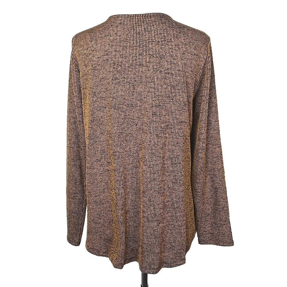 Ruby Rd. Gold Ribbed Long Sleeve Tunic Top Size Small New - Picture 4 of 6